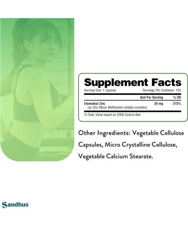 Zinc 30 mg Vegetarian Capsules 120 - Essential Mineral Supplement - Buy Online on GoSupps.com