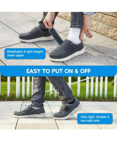 CBMTCR Men's Wide Width Diabetic Shoes with Adjustable Closure - Lightweight & Stylish | Size 8 Wide Grey - Buy Online on GoSupps.com