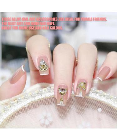 3D Nail Charms: 23 Pcs Shiny Rhinestones Gems Butterfly Heart Bow Dangle Gold Metal Nail Jewelry - Luxury Nail Art Decoration for DIY Nail Design - Buy Online on GoSupps.com