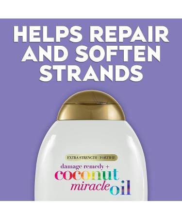 OGX Coconut Miracle Oil Conditioner - Extra Strength Damage Remedy for Dry, Frizzy, and Coarse Hair - Hydrating Formula, Flyaway Taming - 13 fl oz - Buy Online on GoSupps.com