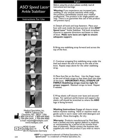 Med Spec ASO Ankle Stabilizer Orthosis Speed Lacer - Black (Large) | Trusted Support for Active Lifestyles - Buy Online on GoSupps.com