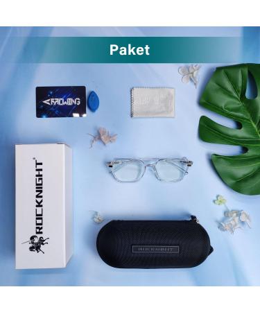 ROCKNIGHT Blue Light Blocking Glasses - Transparent Frame for Computer & Phone Use | Reduce Eye Strain & Improve Sleep - Buy Online on GoSupps.com