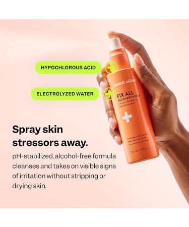 Peach Slices - Fix All Recovery Spray (4 oz) - Purify Soothe & Relieve - Zits Stressors & Redness - Hypochlorous Acid Spray - Electrolyzed Water - Vegan & Cruelty Free - Korean Skin Care & Beauty - Buy Online on GoSupps.com