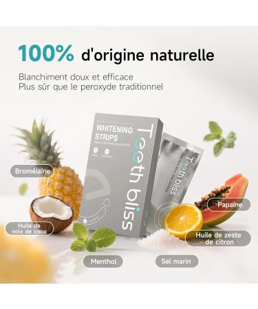 Blanchiment Dentaire Bandes Blanchissantes Dents: Teethbliss 28 Bandes Sans Peroxyde Blanchiment Dentaire pour 14 Applications Formule Faible Sensibilit Contre les Taches de Caf /Vin/Tabac - Buy Online on GoSupps.com