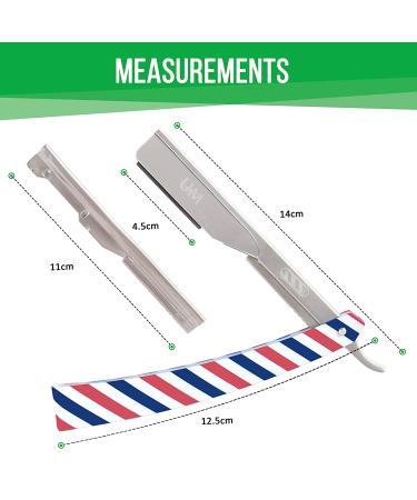 UM Supplies Professional Straight Razor with 10-Pack Derby Blades - Durable Stainless Steel Precision Razor for Men - Barber Pole Ambassador Shaving Razor - Buy Online on GoSupps.com