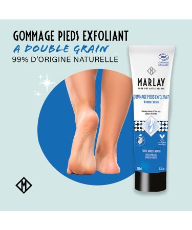 Marlay Cosmetics - Exfoliating Foot Scrub 100 ml - Foot Peeling - Organic Exfoliating Cream Foot Care - Aloe Vera Shea Butter Jojoba Oil - Dry Skin - Made in France - Yuka 100/100 - Buy Online on GoSupps.com