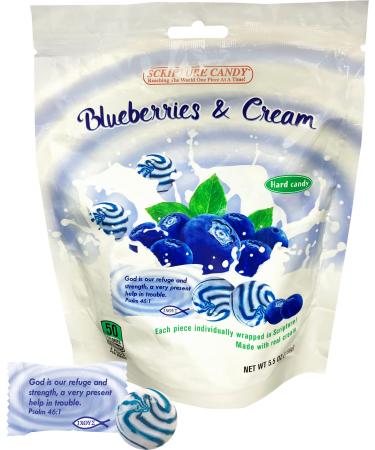 Scripture Candy, Blueberries & Cream Hard Candy 5.5oz Bag, 25 Pieces