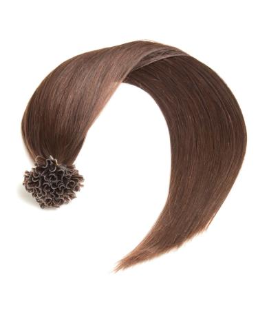 25 x 1.0g Indian Remy Hair Extensions U-Tip Keratin Bond 45 cm #02 Dark Brown - 100% Real Hair Strands - Buy Online on GoSupps.com