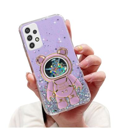 Tivenfezk Nadoli for Samsung Galaxy A33 5G Treibsand B r Astronaut Hidden Stand Shell caricature glitter astronaut stand soft silicone bling cell phone case transparent protective cover samsung galaxy a33 5g purple