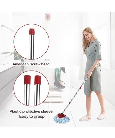 Feiquan 4-Section 2.5-to-5 Foot Spin Mop Replacement Handle for EasyWring Mop Refills - Compatible with Triangle Spin Mop - Microfiber Mop for Easy Cleaning - Red Spin Mop Handle - Buy Online on GoSupps.com