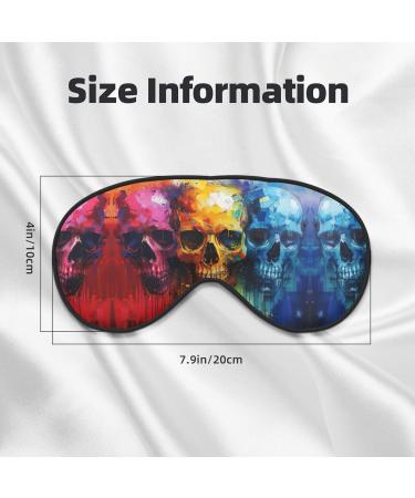 Color Skulls Print Unisex Sleep Mask | Double-Sided Eye Mask for Sound Sleep & Skin Care - Buy Online on GoSupps.com
