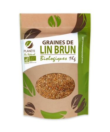 Planète au Naturel Organic Brown Flax Seeds - 1kg (Linum usitatissimum)