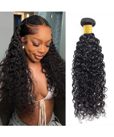 vallbest Bundles Human Hair 1 Water Wave 16 Inch 100% Unprocessed 10A Brazilian Virgin Wet and Wavy Double Weft Deep Curly Weave Natural Black Water Wave 1 Bundle 16Inch