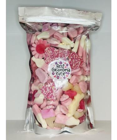 Best Grandma Ever Pink Filled Pick N Mix Sweet Treat Pouch Birthday Present Gift Mothers Day 600g - Buy Online on GoSupps.com