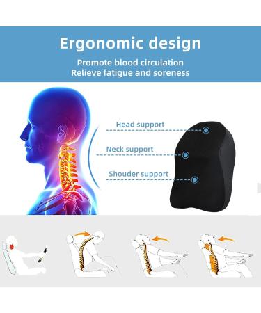 ZATOTOO Car Neck Support - Memory Foam Headrest for Car Seat with Breathable Washable Cover - Black - Buy Online on GoSupps.com