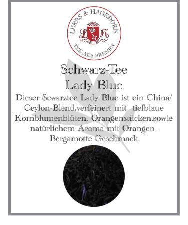 Lerbs & Hagedorn Lerbs & Hagedorn Lady Blue Black Tea | 1.5 kg (approx. 122 liters) Deep blue cornflower blossoms orange pieces and Ceylon and Chinese tea as a base
