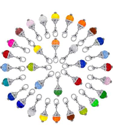 40pcs Crystal Dangle Charms Glass Drop Beads Handmade Pendants for Jewelry Making - Assorted Colors - Buy Online on GoSupps.com