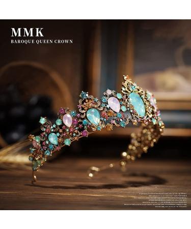 Baroque Vintage Rhinestone Crystal Queen Crown - Wedding Tiara for Bride - Princess Crown for Prom/Christmas/Halloween/Birthday - Buy Online on GoSupps.com