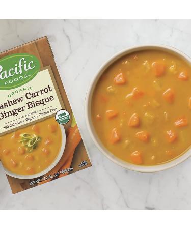 Pacific Foods Organic Cashew Carrot Ginger Bisque 17.6oz â€“ Creamy Soup for Healthy Living - Buy Online on GoSupps.com