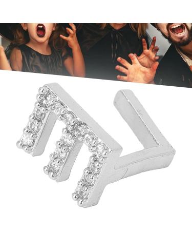 Hip Hop Tooth Brace Single Easy to Wear Durable for Parties Birthday Gift Copper Material Halloween Tooth Accessories (Silver) - Buy Online on GoSupps.com