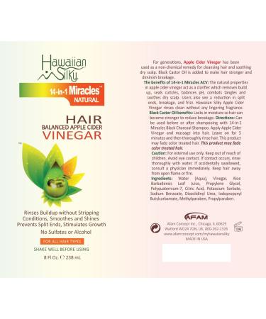 Hawaiian Silky 14-in-1 Miracles Apple Cider Vinegar with Black Castor Oil - 8 Fl Oz | International Shipping Available - Buy Online on GoSupps.com
