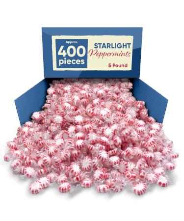 Starlight Peppermint Bulk Candy - 5 Pounds Approx 400 Pieces - Bulk Candy Individually Wrapped - Hard Candy - Mints Bulk - Christmas Candy Peppermint Candy - Ideal Christmas Peppermint - Candy - Holiday Mints - Christmas Candy Bulk