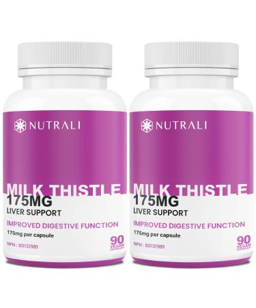 New HIGHEST POTENCY 175mg MILK THISTLE Capsules Liver Support Health & Detox. Helps Relieve Digestive Disturbances Milk Thistle Supplement for Women and Men 80% Silymarin Non-GMO Vegan Gluten Free. 90 Capsules. 2Pcks 180 count (Pack of 1)