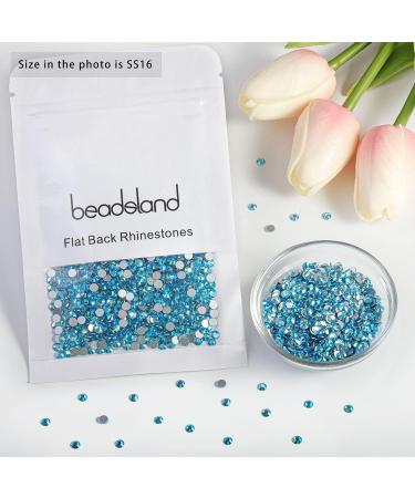 Beadsland 1440 Pieces Aquamarine Flat Back Rhinestones SS16 Nail Crystals for Stunning Nail Art - Buy Online on GoSupps.com