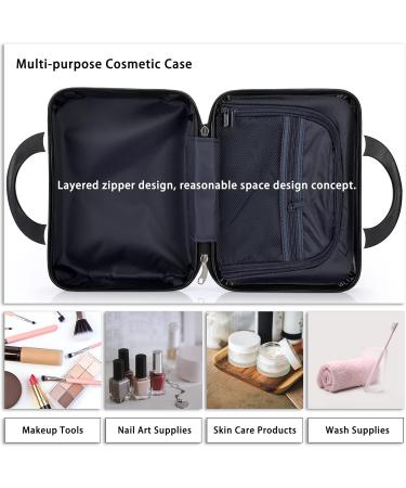 Shop Sumnacon Black Cosmetic Case - Large Waterproof Makeup Bag with Handle for Women & Girls | Ideal for Travel & Vacation - Buy Online on GoSupps.com