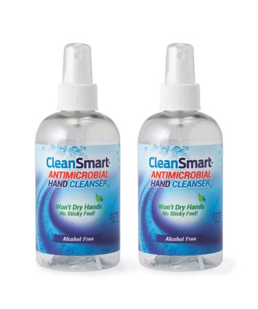 CleanSmart Antimicrobial Skin & Hand Cleanser, 8 Ounce Bottle (Pack of 2) Alcohol-Free Safe Cleanser