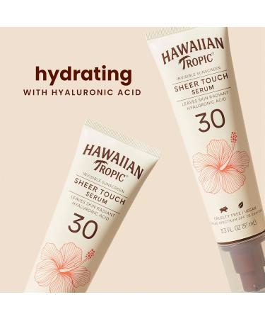 Hawaiian Tropic Sheer Touch Body Serum SPF 30 - Hydrating Hyaluronic Acid Sunscreen | Travel Size - 3.3 oz - Buy Online on GoSupps.com