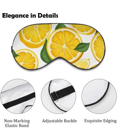 Soft Lemon Fruit Pattern Eye Mask | Adjustable Sleep Mask for Men & Women | Comfortable Eye Cover for Travel & Relaxation - Buy Online on GoSupps.com