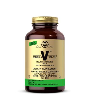 Solgar Formula V VM-75 Multiple Vitamins with Chelated Minerals 120 Vegetable Capsules
