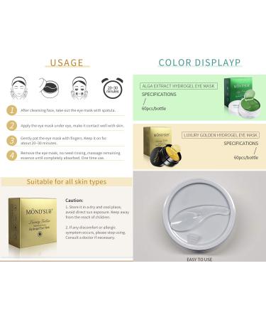 Chlorophyll Algae Extract Collagen Eye Patches - 60 pads for Dark Circles and Under Eye Bags Treatment - Buy Online on GoSupps.com