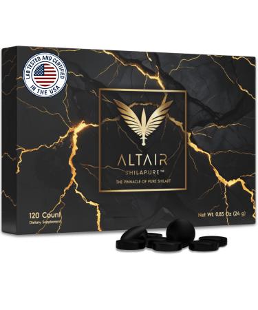 Altair Shilapure 100% Pure Shilajit Tablets | 24 000MG | More Effective Than Resin & Capsules | 85+ Trace Minerals from 17 000 FT | Lab Tested for Purity | 120 Tablets | 4 Month Supply