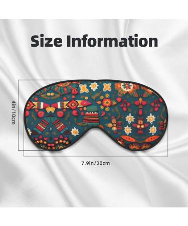 Mexican Folk Boho Print Unisex Sleep Mask - Double-Sided Eye Mask for Sound Sleep & Skin Care | Black - Buy Online on GoSupps.com