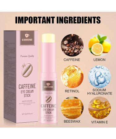2PCS Caffeine Eye Stick with Retinol Caffeine Eye Cream for Dark Circles Hydrating Under Eye Cream for Anti-Aging Reduce Fine Lines Moisturizes Softens & Nourish Skin - Buy Online on GoSupps.com