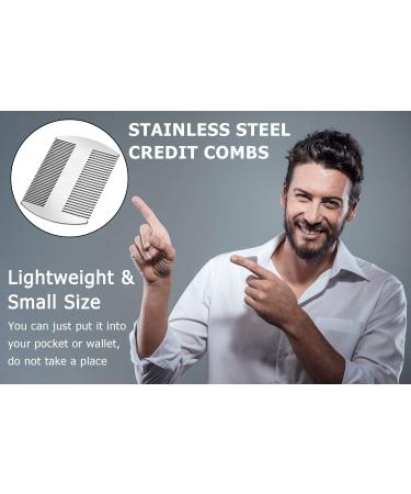 Silver Stainless Steel Wallet Comb Set - Dual Action Hair Styling and Cutting Comb (2 Pieces) - Buy Online on GoSupps.com