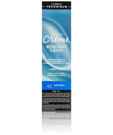 Loreal Excellence Creme Resist#4X Dark Brown 1.74 Ounce (51ml) (6 Pack) Brown 1.74 Ounce (Pack of 6)