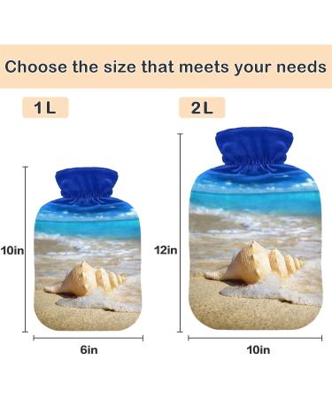 Naanle Sea Beach Mussel Hot Water Bottle - 2L Transparent Cover for Pain Relief & Cold Therapy | Ideal Bed Warmer & Hand/Foot Heater - Buy Online on GoSupps.com