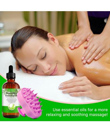 Organic Rosemary Oil for Hair Growth | 4.04 Fl Oz with Scalp Massager | Pure Essential Oil for Eyelashes Eyebrows & Skin Care - Buy Online on GoSupps.com