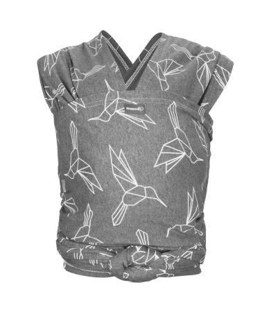 Hoppediz Elastic Baby Sling - Baby Sling for Newborns from Birth - 100% Organic Cotton (GOTS) - Hummingbirds 4.60 m