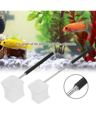 Garosa Shrimp Fishing Net 20-57.5cm Telescopic Fish Shrimp Skimming Net Mini Fish Aquarium Fishing Net for Aquarium Tank Shrimp (black Square net) - Buy Online on GoSupps.com