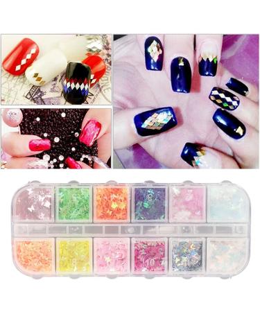 Butterfly Nail Sequins for Nail Art Nail Glitters Nail Art Sequins Variety Shapes Cute Designs Nail Art Decorations Nail Art Supplies for Diy Crafts 12 Grids 5 Boxes - Buy Online on GoSupps.com