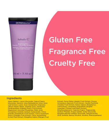 DERMAdoctor Kakadu C Brightening Daily Cleanser 210ml/7.10oz - Gentle Toner & Makeup Remover - Buy Online on GoSupps.com