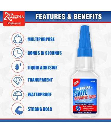 20g Shoe Glue - Ultimate Strength Adhesive for for Soles Boots Sneakers Heels Hiking Shoes Leather Handbags - Quick Set in 15 Seconds Shoe Glue 20g/1pack - Buy Online on GoSupps.com