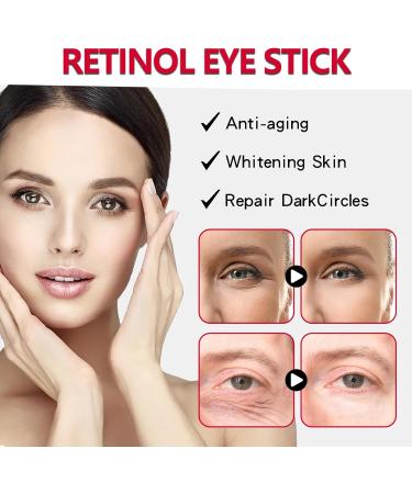 Retinol Eye Stick - Anti-Aging Eye Cream for Dark Circles Puffiness & Fine Lines | Moisturizing Under Eye Balm for Men & Women - Buy Online on GoSupps.com