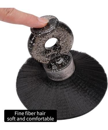 Neck Duster Brush for Barber Hair Cutting Cleaning Ring Handle Salon Tool Soft Brush to Remove Broken Hair from Neck Face Ears Large Brushes (Bling Black) - Buy Online on GoSupps.com