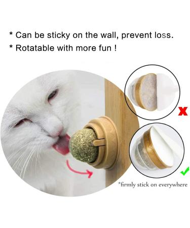 4 Pack Catnip Ball Natural Catnip Toy Rotatable Playing Edible Balls Cat Toys Self-Adhensive Wall Mounted 360 Degree Rotatable Teeth Cleaning Catmint Toy for Cat Kitten Kitty - Buy Online on GoSupps.com