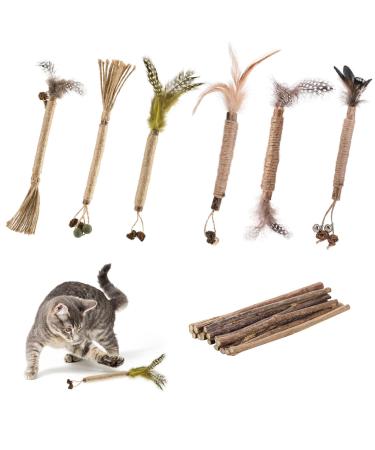 Fanshiontide 21 In 1 Silvervine Chew Sticks Cat Chew Sticks Cat Teeth Nip Cat Sticks Cleaning Teeth Chew Catnip Toys Kitten Cat Teething Toys for Cat Teething Cat Teeth Cleaning and Stress Release